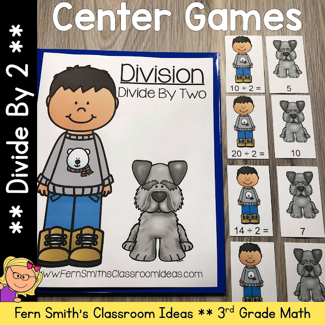 3rd Grade Go Math 7.1 Divide By 2 Center Games #FernSmithsClassroomIdeas