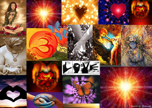 peace and love collage