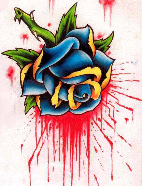 black rose tattoo design