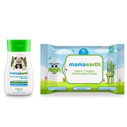 Mamaearth Lotion 100g with Wipes Travel Pack(15 Pieces)