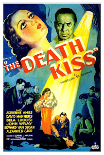 THE DEATH KISS. Estados Unidos. Cartel: 69 x 104 cms. EL BESO MORTAL / EL BESO DE LA MUERTE. The Death Kiss. 1932. Estados Unidos. Dirección: Edwin L. Marin. Reparto: David Manners, Adrienne Ames, Bela Lugosi, John Wray, Vince Barnett, Alexander Carr, Edward Van Sloan, Harold Minjir, Barbara Bedford, Al Hill, Harold Waldridge, Wade Boteler, Lee Moran.