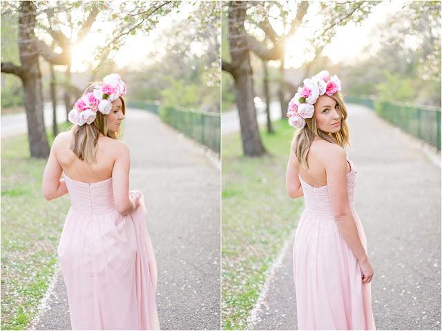 bridal, wedding, bride, makeup, hair, dress, nj photography, cherry blossom, branch brook park, flower crown