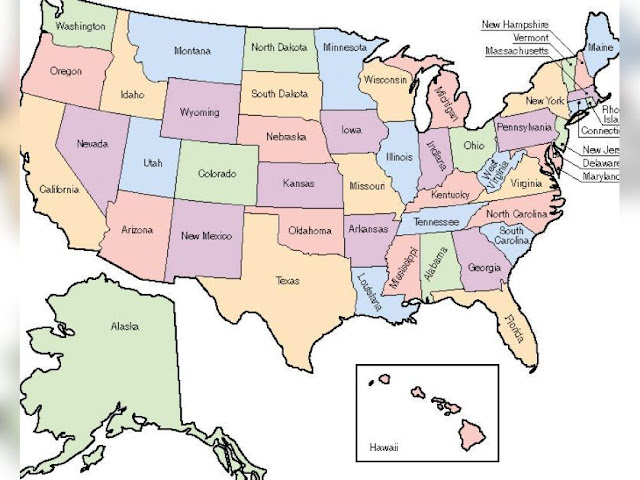 Map Of Usa With States Labeled