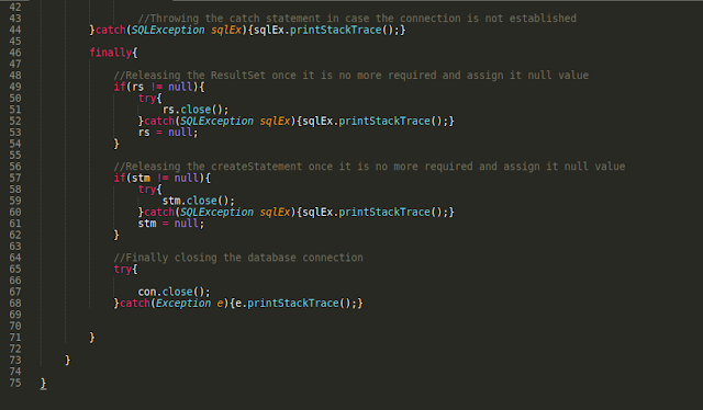 Java program to access mariadb database