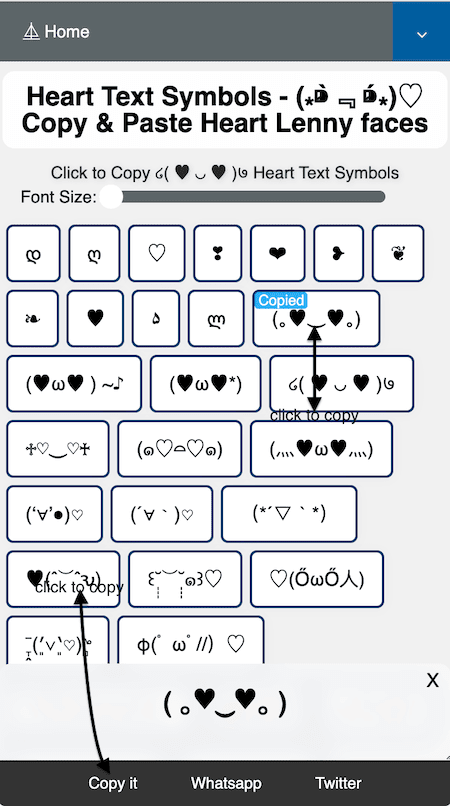 How to Copy (◍•ڡ•◍)❤ Heart Text Symbols?