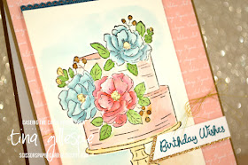 scissorspapercard, Stampin' Up!, CASEing The Catty, Happy Birthday To You, Sale-A-Bration, Varied Vases, Watercolouring, Subtles DSP