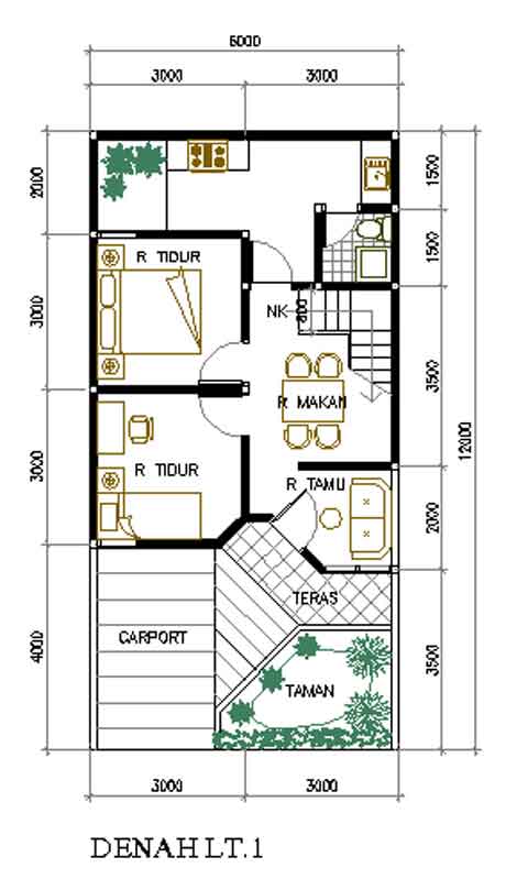 Contoh Denah Renovasi KPR BTN Desain Rumah  Sederhana  