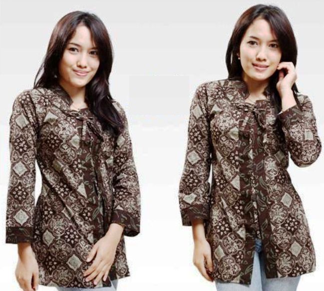  31 model baju batik kantor wanita lengan panjang modern 