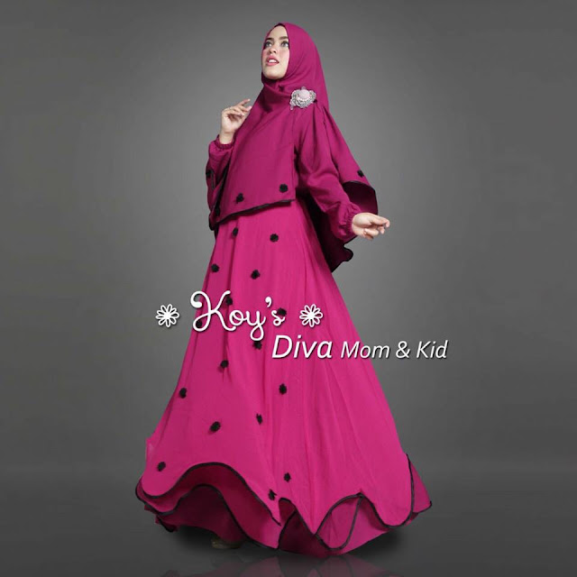 Dress syar'i Premium cantik unik dan mewah untuk diva mom & kids