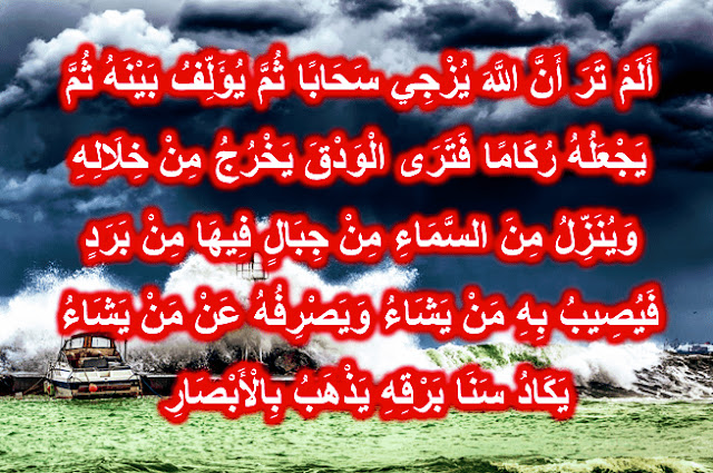 أَلَمْ تَرَ أَنَّ اللَّهَ أَنزَلَ مِنَ السَّمَاءِ مَاءً فَأَخْرَجْنَا بِهِ ثَمَرَاتٍ مُّخْتَلِفًا أَلْوَانُهَا ۚ وَمِنَ الْجِبَالِ جُدَدٌ بِيضٌ وَحُمْرٌ مُّخْتَلِفٌ أَلْوَانُهَا وَغَرَابِيبُ سُودٌ