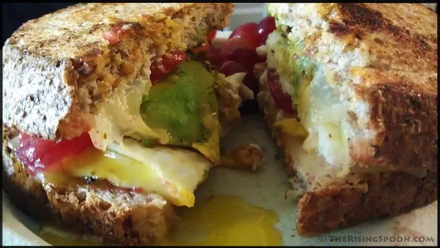 Healthy, Hodgepodge Grilled Cheese Sandwich | www.therisingspoon.com