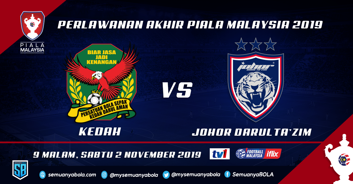 Live Streaming JDT vs Kedah Final Piala Malaysia 2019 [2 ...