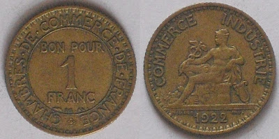 1 franc chamber of commerce 1922