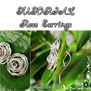 wire wrapped rose earrings tutorial