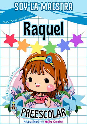 "Cartel de Maestra Raquel de nivel Preescolar