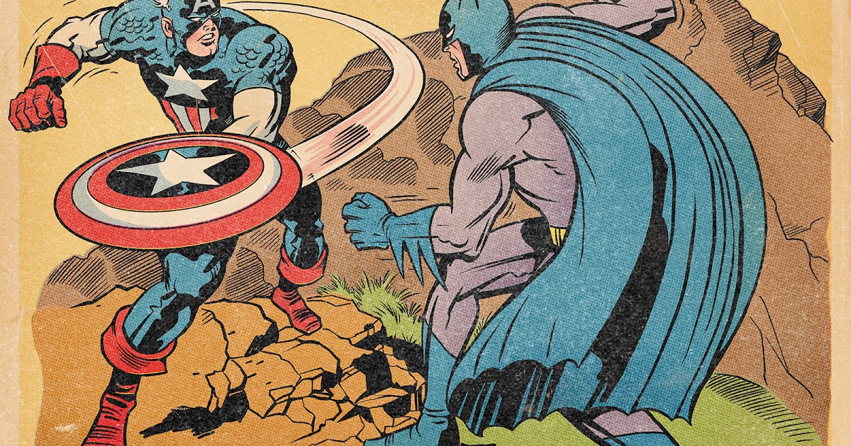 Kerry Callen's Blog!: Captain America vs Batman, by Jack Kirby