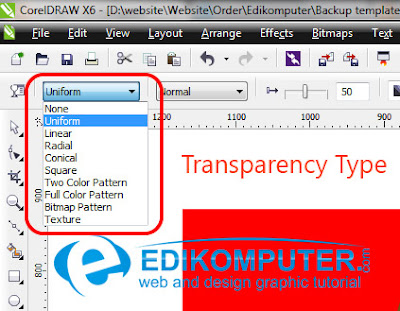 Cara membuat efek transparancy di CorelDraw X6