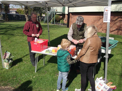 The Butterfly Park stall at Wirral Farmers' Market, sowing seeds