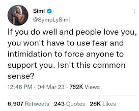 “If you do well, you wouldn’t force people to support you” ~ Singer Simi opens up