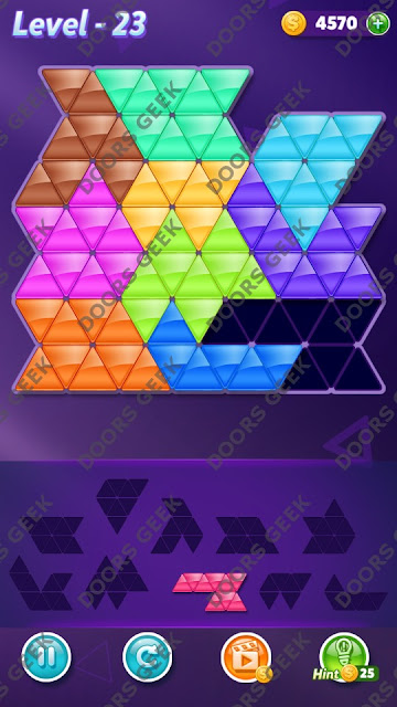 Block! Triangle Puzzle Master Level 23 Solution, Cheats, Walkthrough for Android, iPhone, iPad and iPod