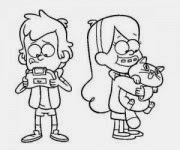  Gambar  Mewarnai Gravity  Falls Gambar  Mewarnai Lucu