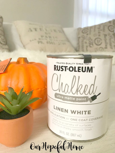 can of Rust-Oleum Chalked Ultra Matte Paint in Linen White