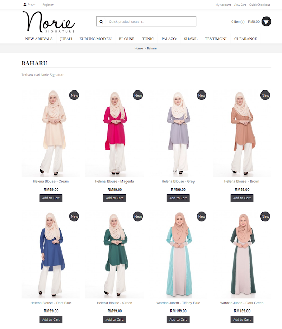 Pakaian Muslimah Norie Signature