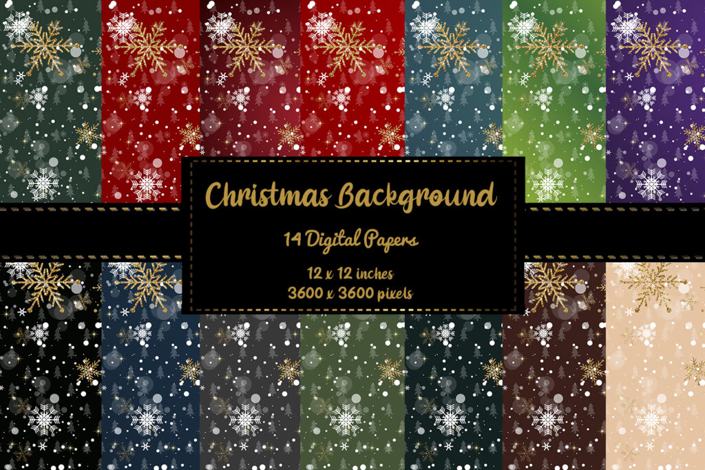 Christmas Background Digital Papers Bundle