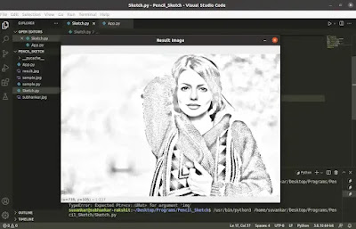 The sketch result of the original image after performing cv2 bitwise division