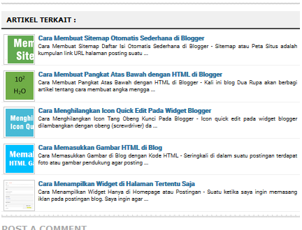 Cara Membuat Artikel Terkait Blog Dengan Thumbnail Di Blog Anda