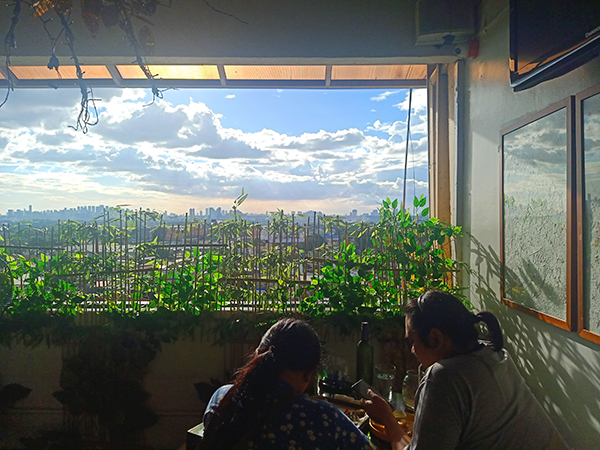 overlooking dining at Yellow Lantern Cafe