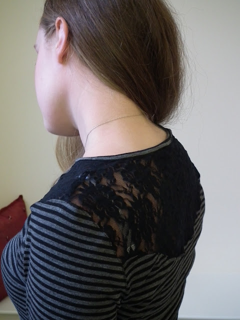 Stripy Lace Back Tee - Burda 123a 9/2012