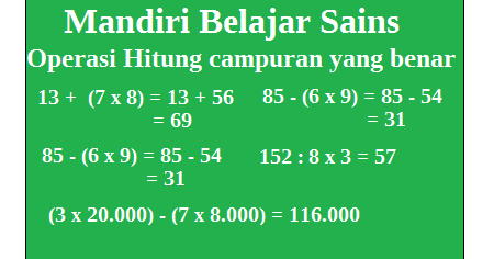 Operasi Hitung Campuran yang Benar