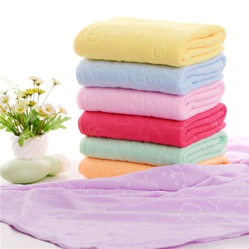 Baby Microfiber bath towel quick-drying towels embossed bear bath towel