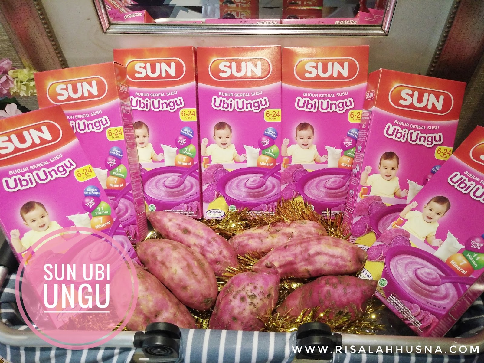 SUN Ubi Ungu ini menggunakan ubi ungu pilihan yang difortifikasi dengan 11 vitamin dan 7 mineral Sebagai ibu kita tahu dong ya kalau bayi itu perlu sekali