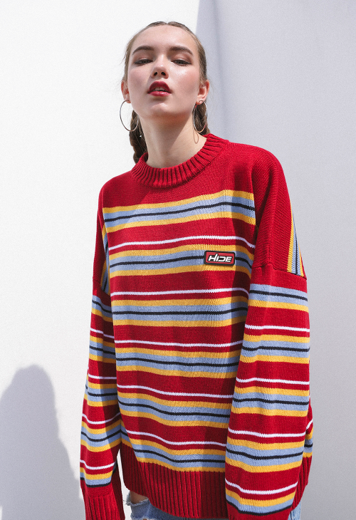 HIDE Multicolored Stripe Knit Sweater