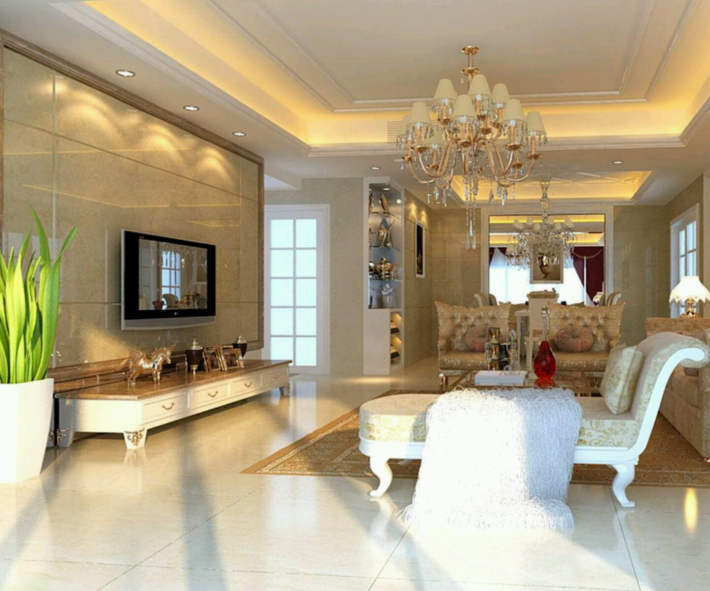 New home designs latest.: Luxury homes interior decoration living room 