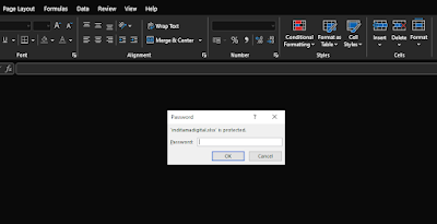 cara membuat password di excel