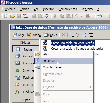 Transferir datos de Excel a Access