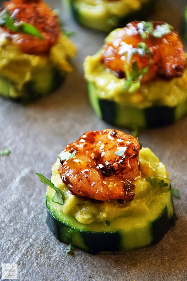 Cucumber Bites with Creole Shrimp and Guacamole #SundaySupper