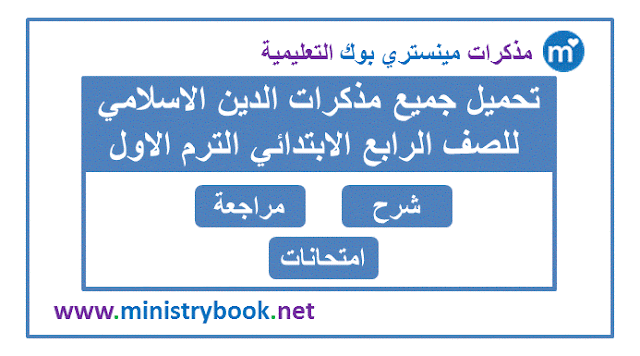 مذكرات دين اسلامي للصف الرابع الابتدائي الترم الاول 2020-2021-2022-2023-2024-2025