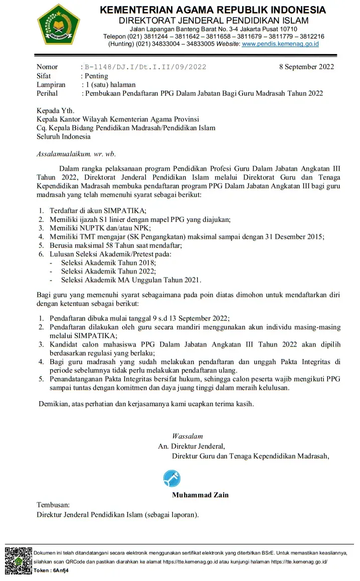 Jadwal Pendaftaran PPG DALJAB Guru Madrasah Angkatan (Tahap) 3 Tahun 2022 (https://www.ainamulyana.com/)