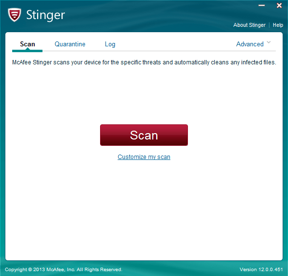 برنامج, McAfee ,Stinger, لحذف, ملفات, التجسس, والاختراق, اخر, اصدار