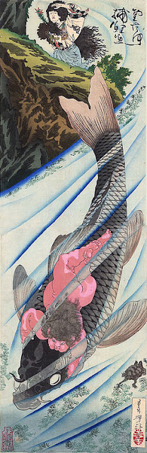 Ukiyo-e. Träsnitt. Kintaro. Yoshitoshi.