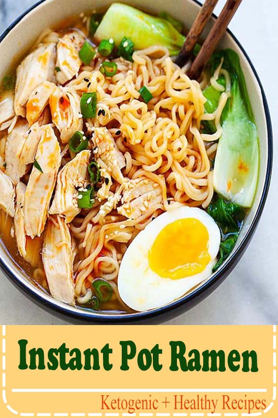 Instant Pot ramen with chicken, ramen eggs and vegetables. So delicious and so easy to make, takes only 10 mins pressure cooking and dinner is done | rasamalaysia.com #instantpot #instantpotrecipes #ramen #dinner
