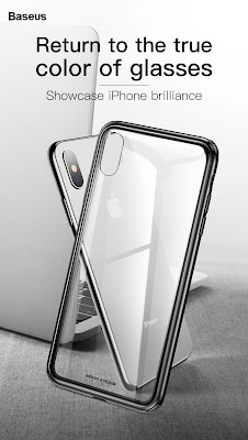 Baseus Clear Scratch Resistant Tempered Glass Back Cover+Soft TPU Frame Protective Case For iPhone 9 6.1" 2018 