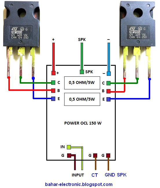 BAHAR ELECTRONIC: CARA PENYAMBUNGAN PCB POWER OCL 150W