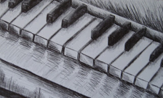 Original drawing piano keyboard by Mirabelle Knowles (2012)