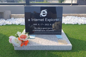 Internet Explorer gravestone goes viral in South Korea, posted on Monday, 20 June 2022