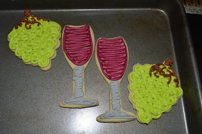 Wine Glasses and Green Grape Sugar Cookies